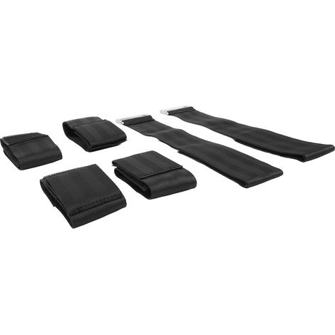Lot de 2 sangles de cheville pour haltères, respirantes et confortables, en nylon, pour la musculation (noir). (1/5)
