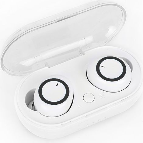 Y50 Bluetooth-Kopfhörer Y50TWS2 – Kabellose Sport- und Outdoor-Kopfhörer 5.0 mit Ladecase – Weiß/Schwarz – Inkl. Verpackung (1/3)
