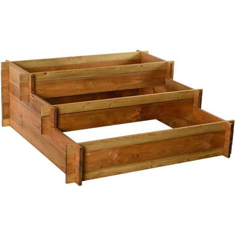 Fioriera 120x120 Orto Rialzato Urbano da Balcone Giardino Aiuola Vaso in Legno (1/4)