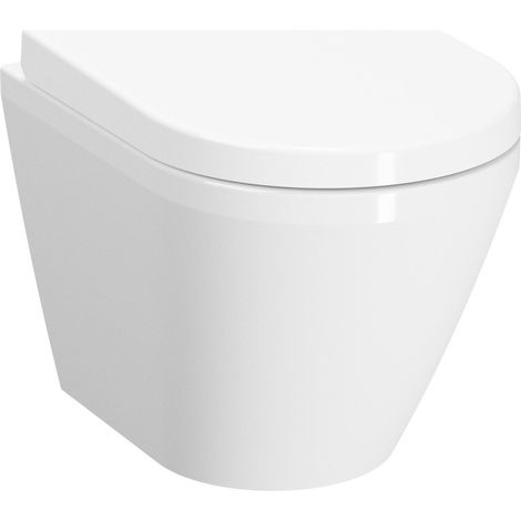 Vitra S100 Wand-Tiefspül-WC KompaktAusld. 495mm randlos verdeckte Bef. weiß (1/4)