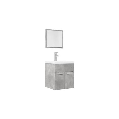 Ensemble de meubles de salle de bain 2 pcs gris béton (1/5)