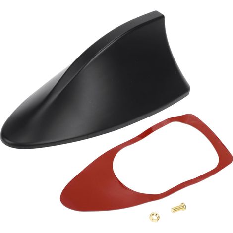 1 Pièce Couverture D'Antenne Requin Universelle Signal Toit Aérien pour Voiture SUV Camion Tout-Terrain Matériau Abs avec Base Adhésive Noir Mat (1/5)