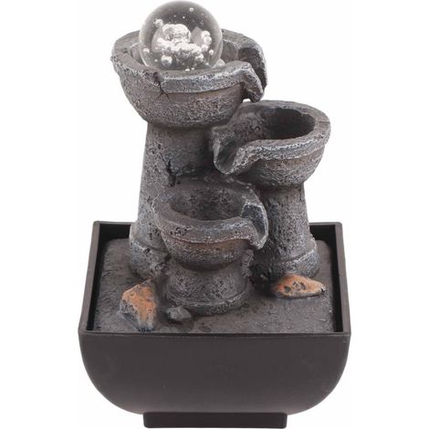 LED-beleuchteter Tischbrunnen mit Wasserspiel und Kugel für Feng-Shui-Dekoration im Büro oder Zuhause (EU-Stecker, 220 V) (1/5)