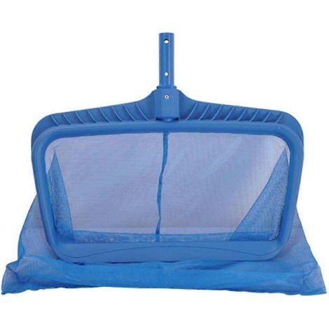 Écumoire de feuilles en plastique à drainage profond, de type râteau, avec sac et collecteur à mailles fines, adaptée au nettoyage des piscines, spas, étangs et fontaines. (1/4)