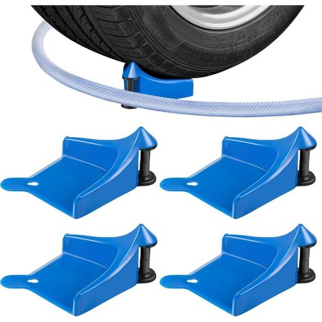 Set di 4 guide per tubo di lavaggio auto, avvolgitubo per pneumatici, guida dettagliata per tubo pneumatico che impedisce al tubo dell'idropulitrice di incastrarsi sotto le ruote.