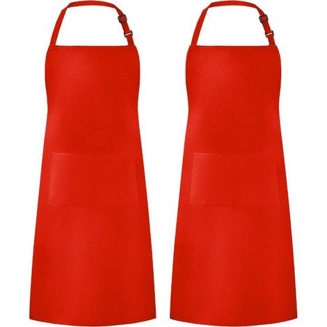 Confezione da 2 grembiuli da chef - Grembiuli con 2 tasche - Grembiuli impermeabili e regolabili per uomo e donna - Grembiuli da cucina professionali - Adatti per cucinare, giardinaggio, ristoranti, b (1/5)