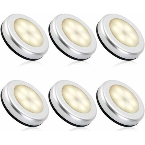 Veilleuse detecteur de mouvement intérieur,lampe led detecteur de mouvement pile pour escaliers, Eclairage LED Placard Armoire Couloir chambre enfant Auto ON / OFF (6pcs,blanche chaude) (1/4)