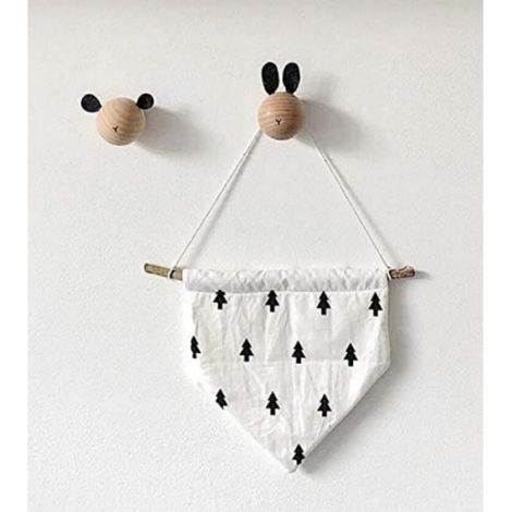 Patère murale - Enfant - 2 PCS - Bois de hêtre - Décoration murale - Crochets animaux (1/4)