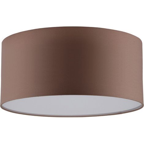 Plafonnier Abat jours en Tissus Marron Cylindre diam 28 cm JOSEFINA (1/2)