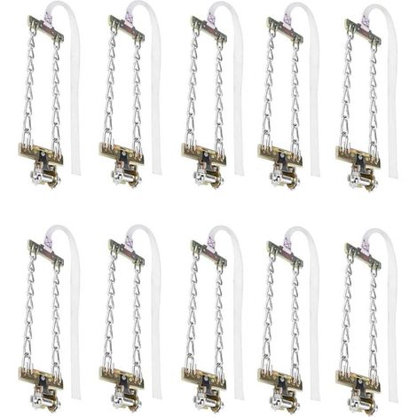 Lot de 10 chaînes à neige réglables antidérapantes pour véhicule de traction d'urgence Taille S 165-195 mm (1/5)