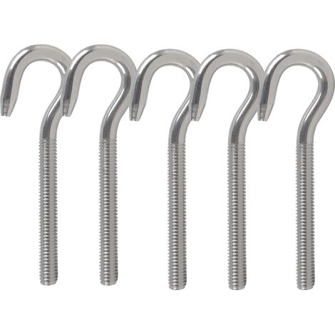 5pcs Boulon à Oeil M10 Vis à Crochet en Acier Inoxydable 304 A2-70 Tige Filetée Crochet Boulon pour Fixation et Suspension