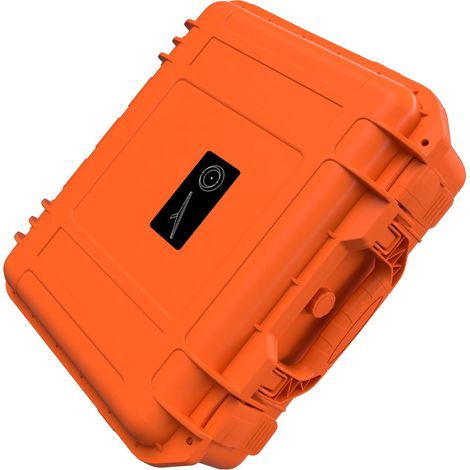 Étui de rangement portable pour mini-antenne et accessoires, étanche IP67, avec serrure de sécurité, orange. (1/5)