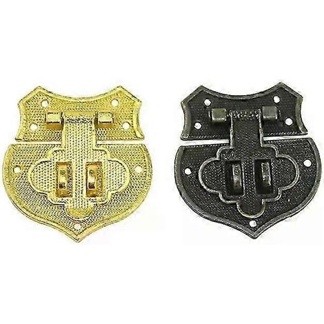 Lot de 2 cadenas antiques en bronze/doré, fermoirs et loquets pour boîtes à bijoux, valises et meubles - JXLGV (1/5)