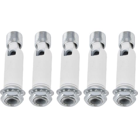 5 pièces adaptateur de plafond incliné M10 pour suspension de lampe plafonnier lustre rail, accessoires rotule orientable filetage externe M10, blanc (1/5)