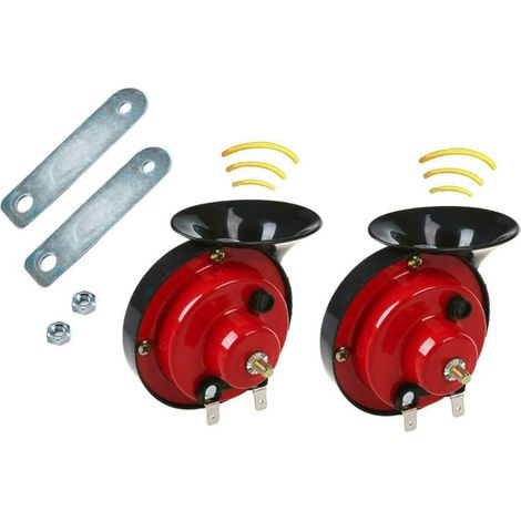 Clacson per treni super rumoroso da 110 dB per camion, treno, barca, auto, lumaca elettrica, 12 V, impermeabile, clacson a rampa a doppio suono per auto e moto