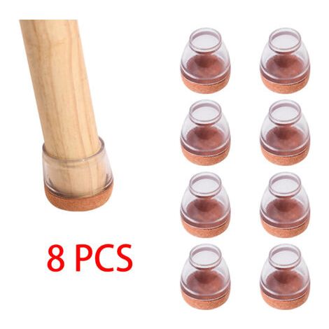 8 pièces Protection Pied de Chaise, 13-19mm Protege Pied de Chaise Silicone, Embout Pied de Chaise avec Feutre, Anti-Rayures, sans Bruit, Tampon Pied de Chaise - Ronde (1/5)