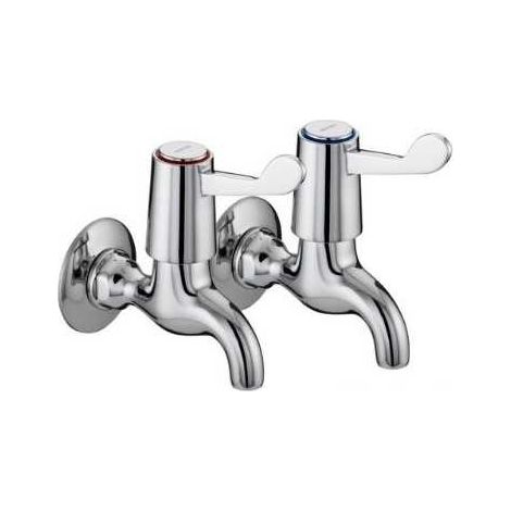 Bristan Value Lever Chrome Bib Kitchen Sink Taps with 6 Inch Levers and Ceramic Disc Valves - VAL2-BIB-C-6-CD