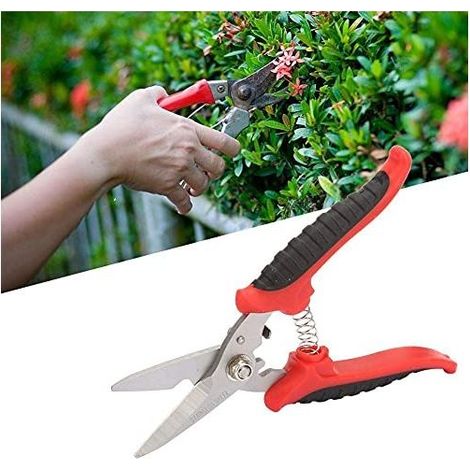 Ciseaux électricien 200mm – 3Cr13 – multifonction – tête droite – coupe métal fin / cuivre – jardin (1/5)