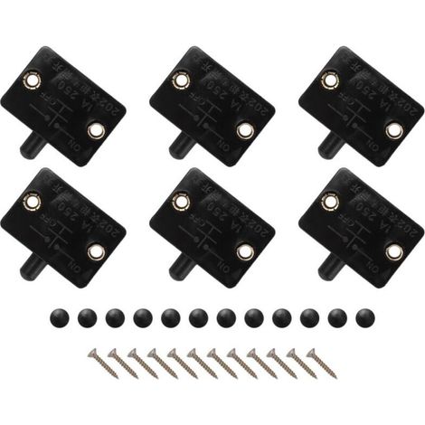 Interrupteur à LED pour Porte d'Armoire 6 Pièces Noir Éclairage Placard Normalement Fermé (1/4)