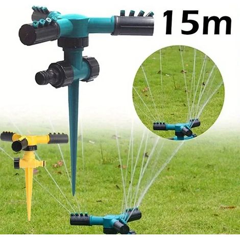 Arroseur automatique rotatif à 360° (vert) pour pelouse, arrosage goutte à goutte, accessoires de jardin (1/4)