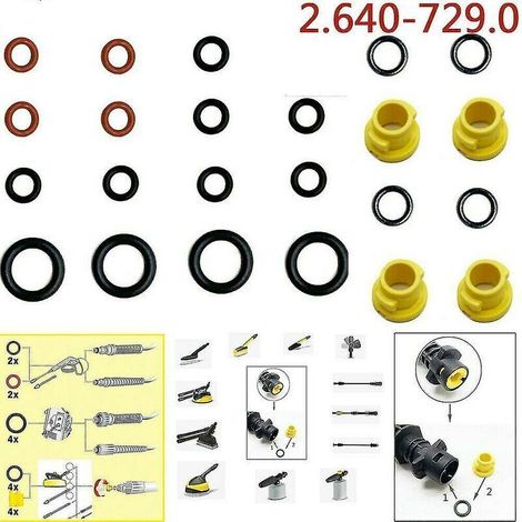 20 guarnizioni toriche e rondelle di tenuta compatibili con idropulitrici (modelli K2-K7), kit di riparazione universale per ricambi.