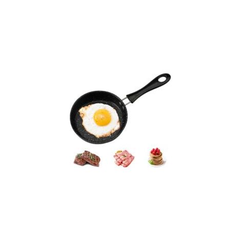12 cm Mini Poêle à Frire pour un œuf, Mini Poêle Induction, Petite Poele Induction avec Poignée, Petite Poele a oeuf Antiadhésive, Portable, pour œufs, Bacon, Tranches de Jambon, Steak (1/5)