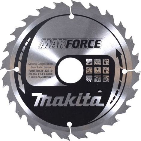 Makita Kreissägeblatt MAKFORCE 165/30 mm, 24 Zähne, 1,5 mm, Holz