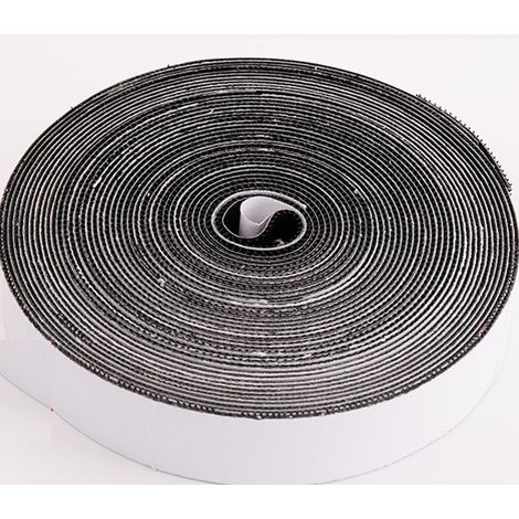（1 piece）Self-Adhesive Scratch Hook and Loop Tape for Frame Mount, 20mm x 25M - Black