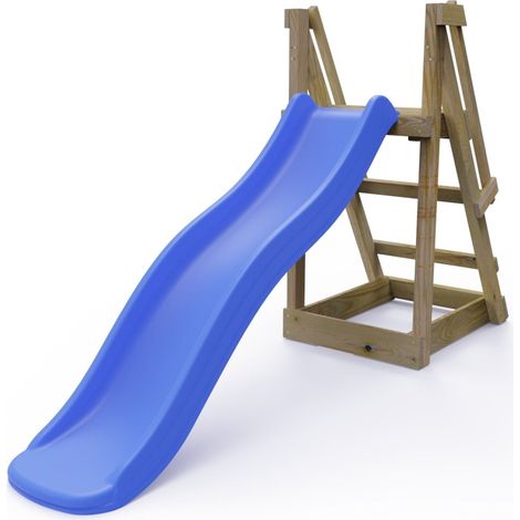 Rebo Garden Wave Free Standing Water Slide with Wooden Platform - 6ft Slide Blue (1/5)