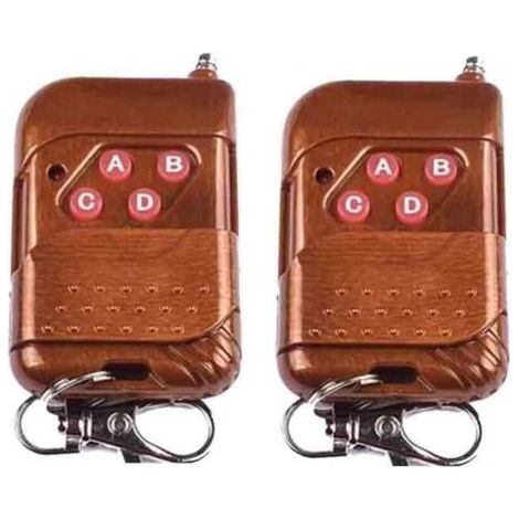 Télécommande radio 315 MHz pour portes sectionnelles, quatre boutons, acajou (1/3)