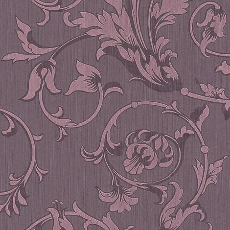 Fabric look wallpaper wall Profhome 956335 textile wallpaper textured with a fabric look matt violet 5.33 m2 (57 ft2) (1/5)