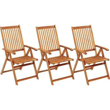 Maison Exclusive - Klappstühle, 3er-Set mit Kissen, aus massivem (1/5)