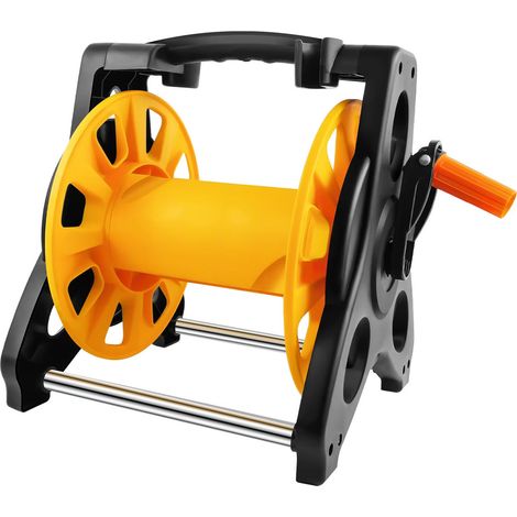 Dévidoir portable – moulinet de tuyau sur pied à enroulement manuel, matériau ABS robuste, poignée ergonomique (1/2)