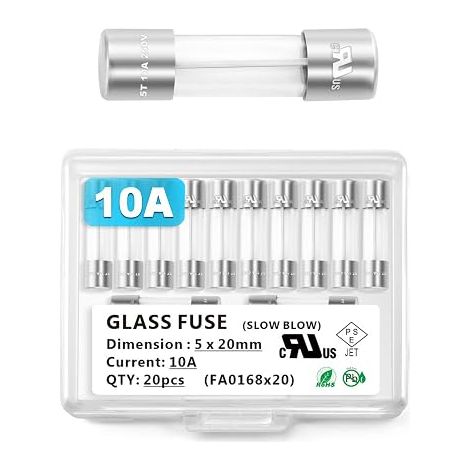 5x20 125V Vetro AGC Cartuccia tubolare fusibile a fusione lenta temporizzata 125 V / 250 V (1/4)