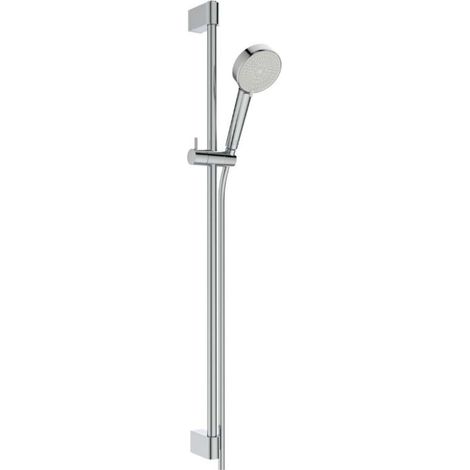 Ideal Standard Idealrain - Conjunto de ducha, flexo y barra, 2 chorros, cromo BE236AA