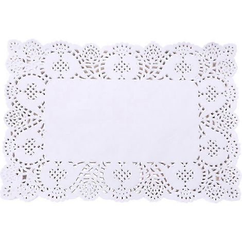 140 napperons jetables en papier dentelle blanc absorbant l'huile, doublure de boîte à gâteaux, papier d'emballage 25-26 (1/5)