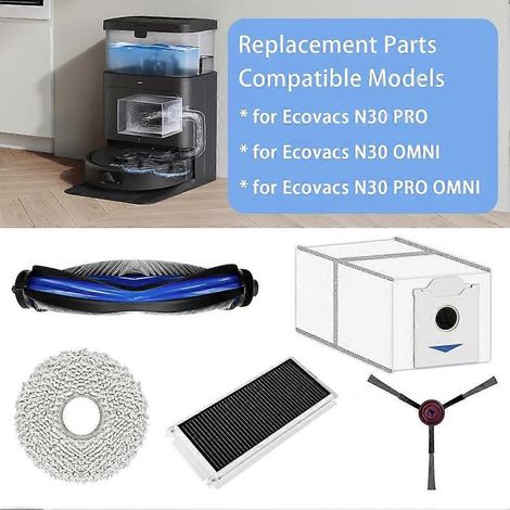Kit d'accessoires pour aspirateur robot ECOVACS DEEBOT N30 PRO Omni/ N30 Pro/ N30 Omni, pièces de rechange