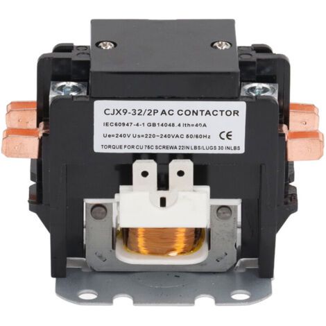 32A Air Conditioner Contactor, Silver Alloy Contacts, 2-Pole AC Contactor Relay for 240V Power Distribution