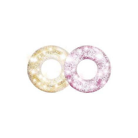SALVAGENTE GONFIABILE CIAMBELLA GLITTER 2 COLORI ASSORTITI  cm.119  peso kg.0,95 (56274)    INTEX