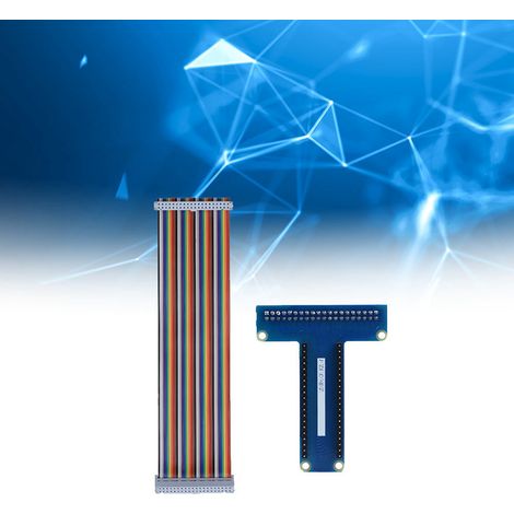 Carte d'Extension GPIO en T avec Câble Plat Ruban 40 Broches pour Raspberry Pi 1B+/2B/3B (1/5)