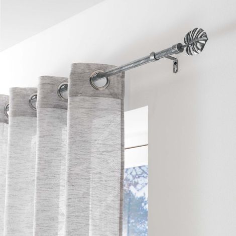 Douceur D'Intérieur – Tringle à rideau extensible 120-210 cm – Métal argent – Kit complet avec embouts et fixations – Montage facile sans compétences (1/2)