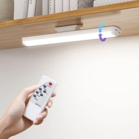 Lampe LED dimmable 34cm – Télécommande tactile – 3 modes d'éclairage 4000K-6500K – Autonomie 2800mAh – Installation facile sous meuble (1/5)