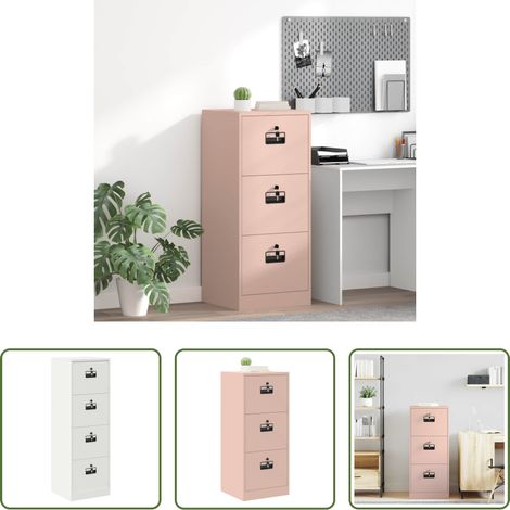 Meuble de rangement - Cabinet de Dossier Rose 44 x 50 x 106.5 cm Acier Laminé à Froid (1/5)