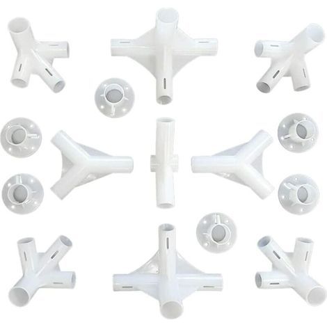 Lot de 15 connecteurs de tente en plastique pour auvent de tonnelle de 3 x 6 m, pieds de connecteur central de 25/19 mm, outil de camping en plein air (1/4)