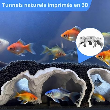 Grottes de Cachette pour Aquarium — Décoration d’Aquarium, Cachette pour Poissons et Crevettes, Décoration de Paysage en Tunnel, Grotte de Pierre de Corail pour Cichlidés, Petits Poissons