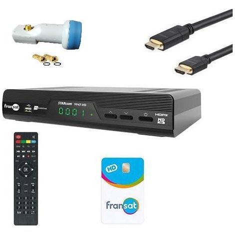 RECEPTEUR FRANSAT HD STARcom 9947+HDMI +CARTE FRANSAT+ LNB HD ME