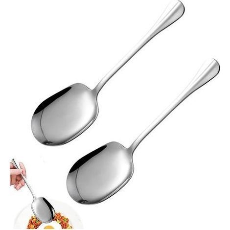 Lntyq 2 Pièces Cuillères de Service en Acier Inoxydable,Grandes Cuillère de Service,Cuillères de Table à Long Manche pour Restaurants Buffet Banquet Hôtel (1/5)