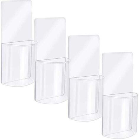 4-teiliges Wandaufbewahrungssystem mit Fernbedienungshalter und transparentem Acryl-Medienorganizer (1/4)