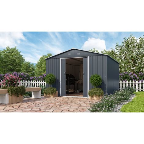 Pergart Gerätehaus "Dresden II 1012", schwarz, 10,33 m² (1/6)