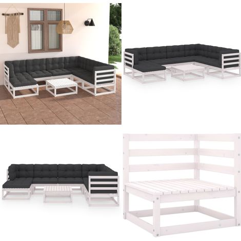 8-tlg. Garten-Lounge-Set mit Kissen Massivholz Kiefer - Garten Lounge Set - Kiefernholzmöbel - Outdoor Möbel - Gartenmöbel - Loungemöbel - Home & Living